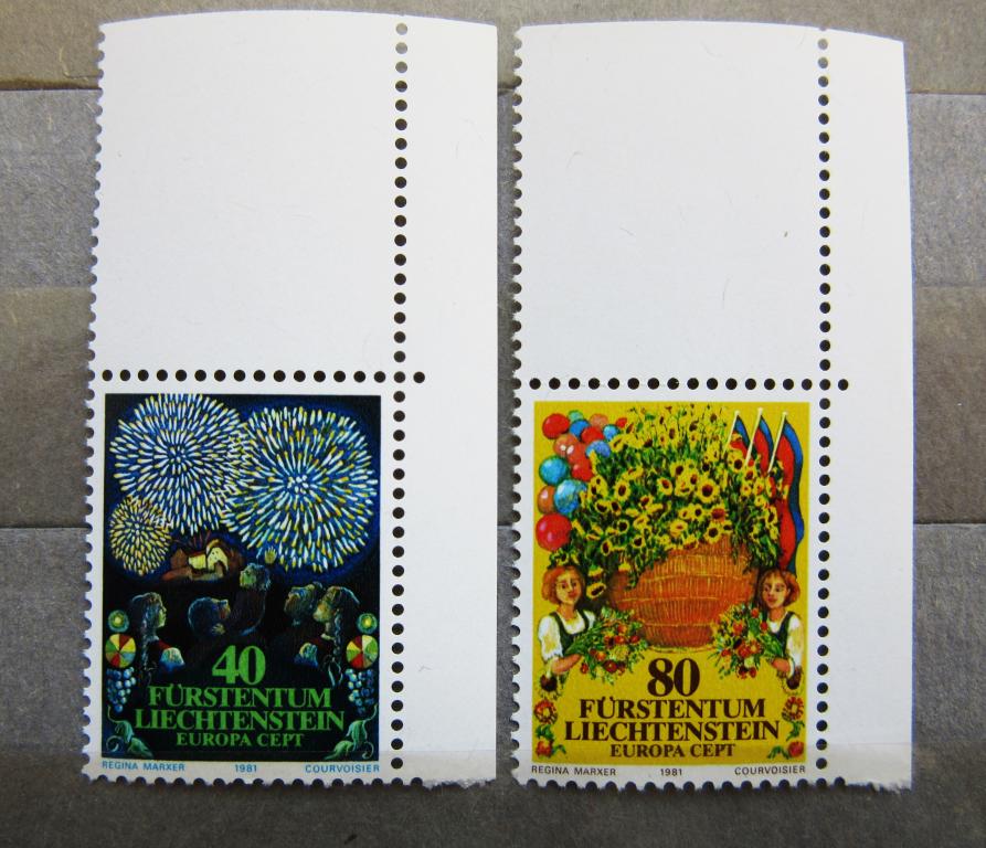 Лихтенштейн 1981 г. Европа-СЕРТ Праздники 2м. полн.серия, поля, углы, чист.** MNH