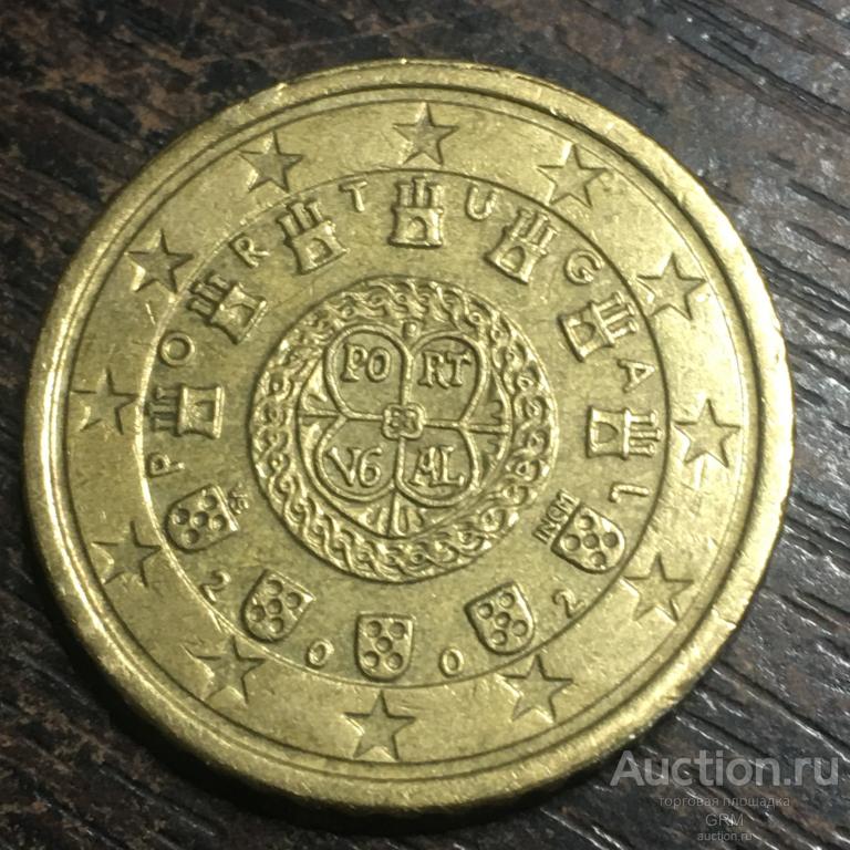 Португалия 50 центов, евроцентов, евро центов, лепта, cent 2002 год