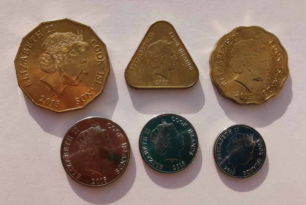 набор Острова Кука 10, 20, 50 центов 1, 2, 5 долларов 2015