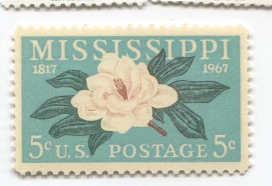 1967 сша.150 лет штату Миссисипи.Магнолия.**