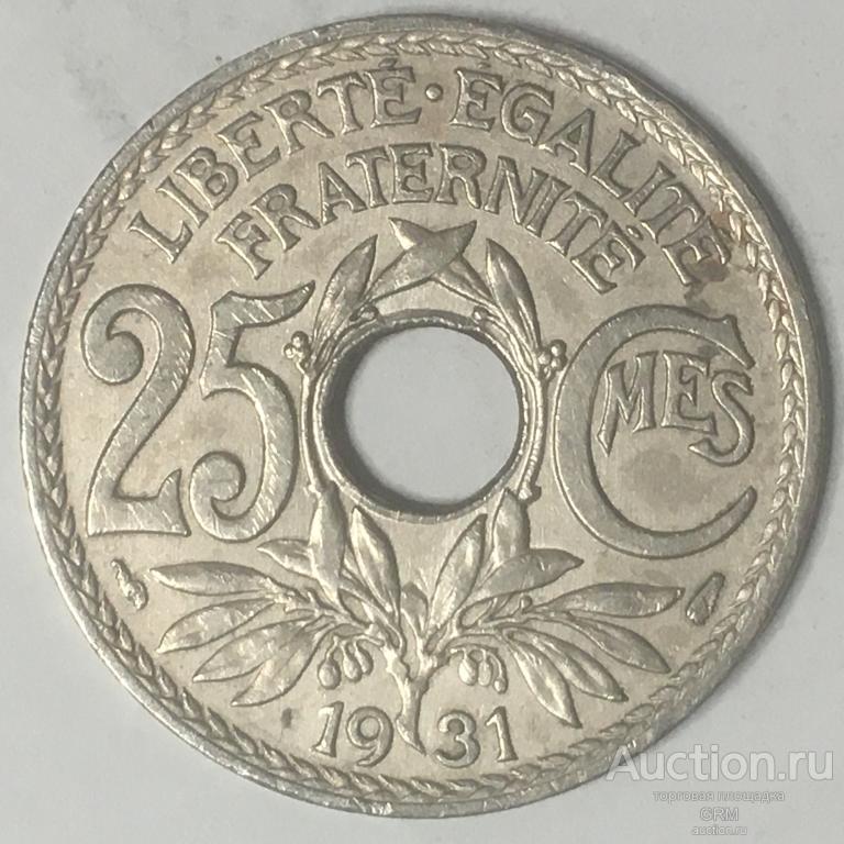 Франция 25 сантимов 1931 год