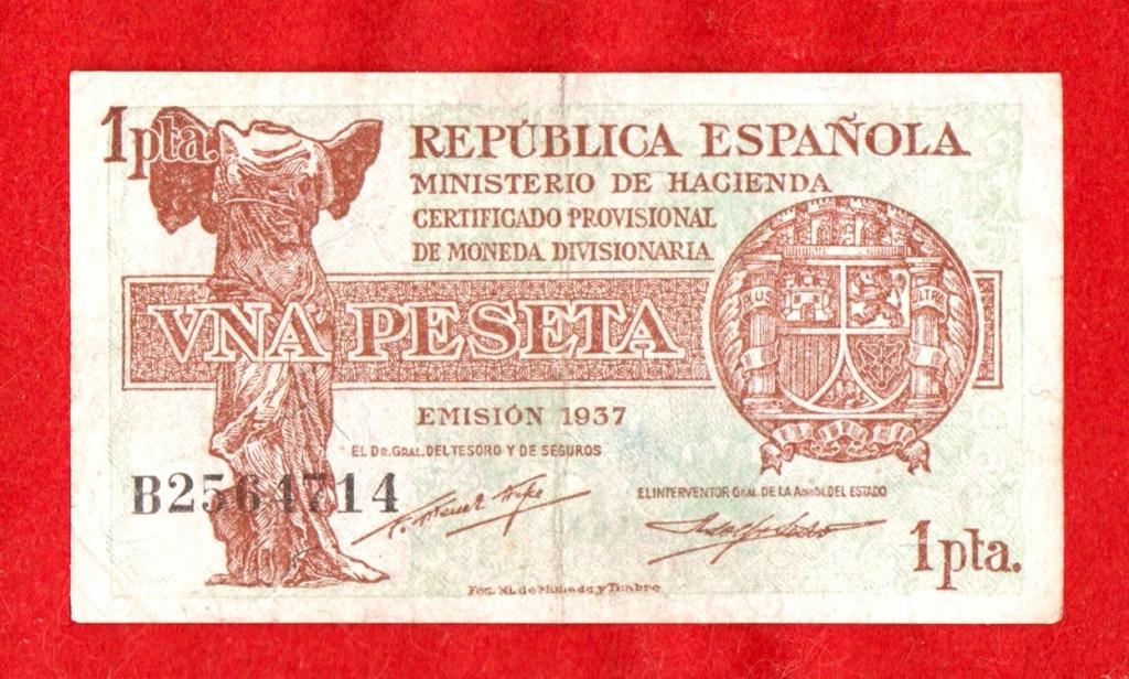 Испания, 1 песета, 1937, B2564714, ОРИГИНАЛ, РЕДКОСТЬ