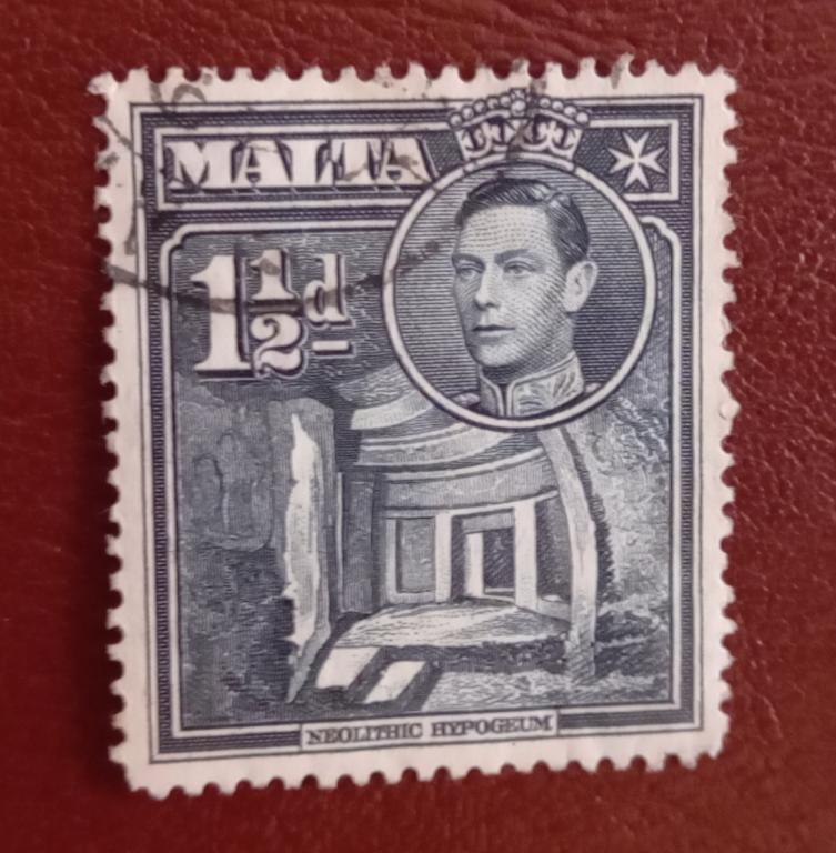 Мальта 1931 год Неолитический Гипогей Король Георг VI Гаш