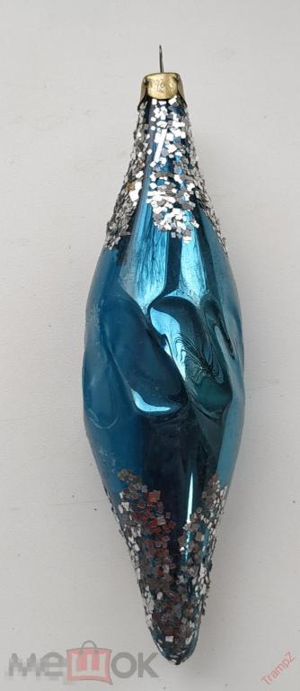 Елочная стеклянная игрушка сосуля висюля #И2* 