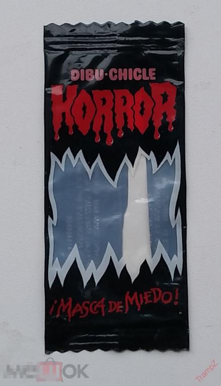 Обертка упаковка жвачка Dibu-Chicle Horror Испания Bubble gum *