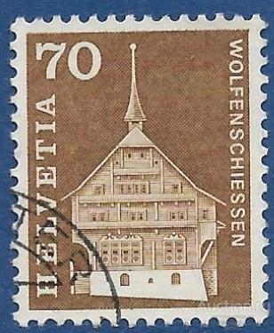 Швейцария. 1967. Почтовая история - мотивы и памятники (2-я серия). Гашение (U).