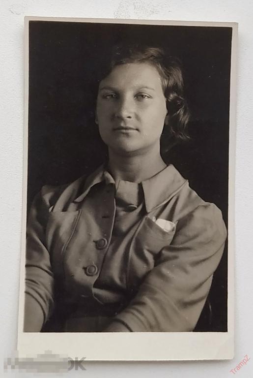Фотография портрет девушка прическа мода одежда 1940г #97* 