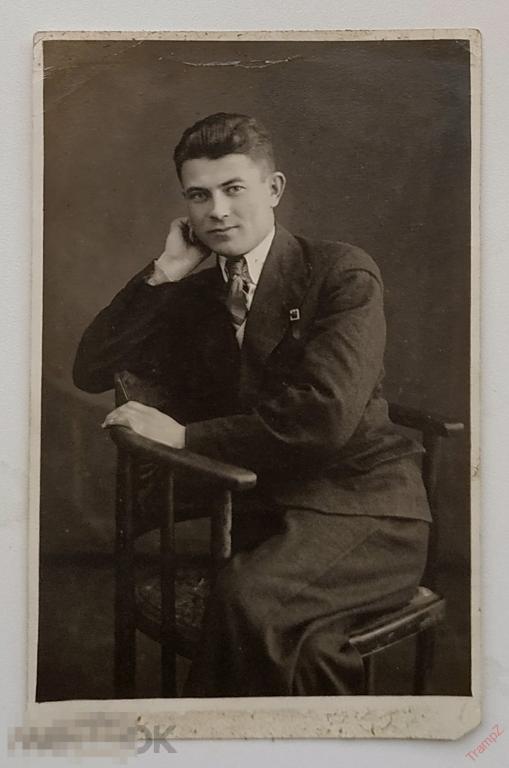 Фотография портрет мужчина в костюме, мода прическа 1938г #105 