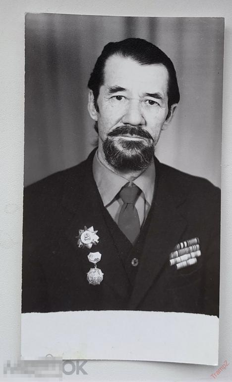 Фотография мужчина ветеран награды орден ВОВ знак 25 лет Победы #105 