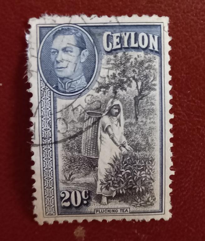 Цейлон 1938 Год  Сбор Чая Король Георг VI Гаш