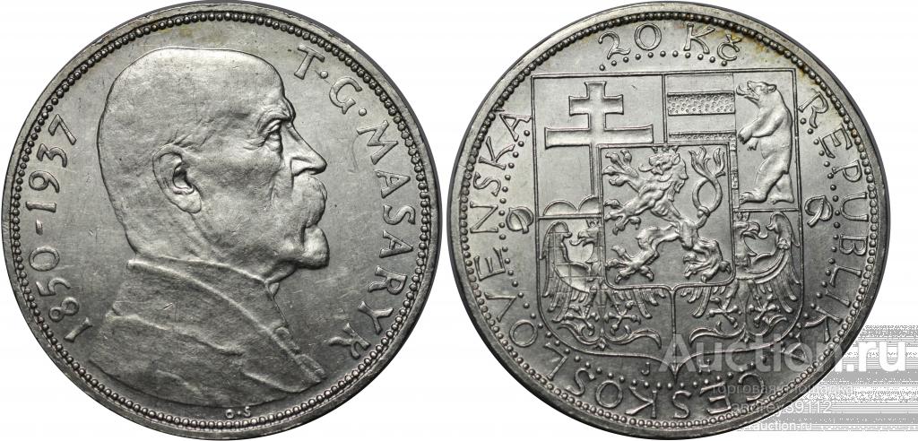 Чехословакия  20 крон 1937 (арт 9829)