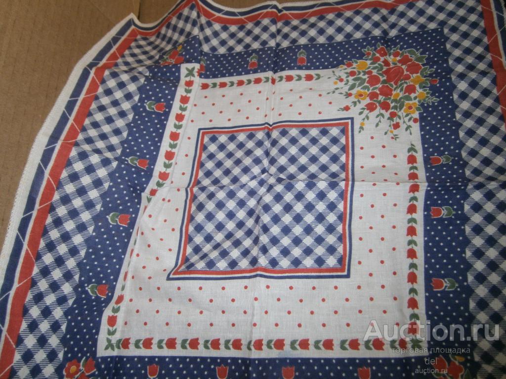 Скатерть на небольшой столик,скатерть под вазу, хлопок, СССР, новая, этикетка срезана, красота