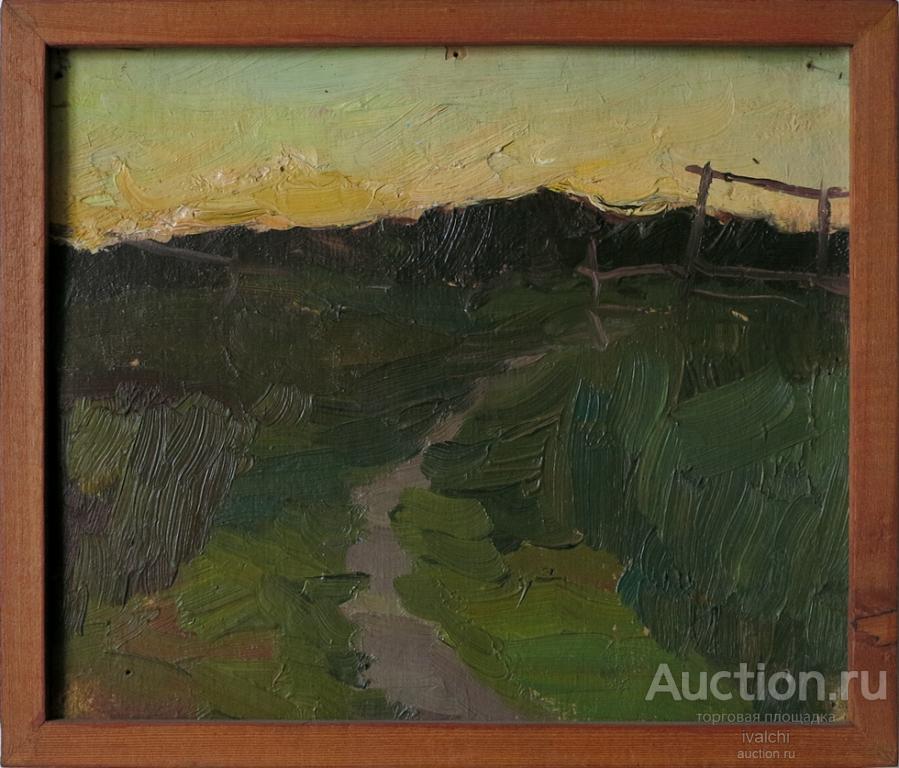 Чистов Александр Иванович (1929-1996гг) - "Без названия" картон, масло 20х24см 1950-е годы