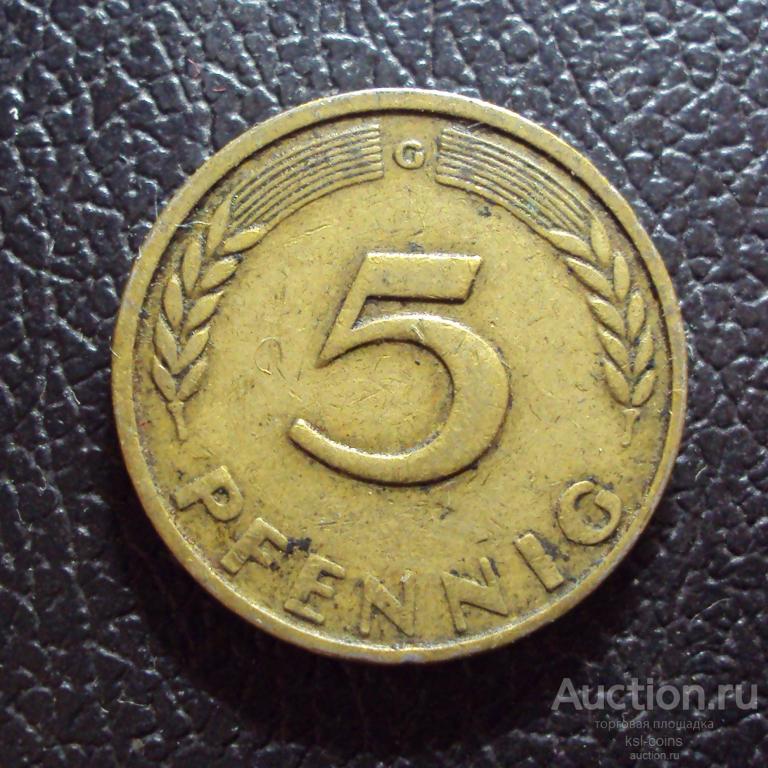 Германия 5 пфеннигов 1949 g год.