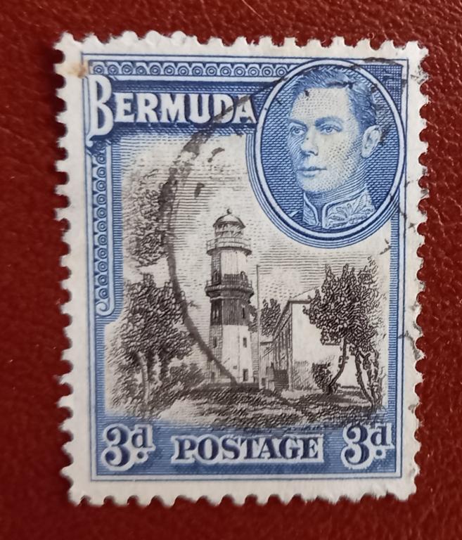 Бермудские острова 1941 год  Маяк Святого Давида Король Георг VI  Гаш