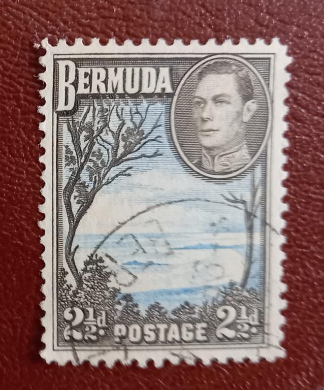 Бермудские острова 1943 год  Грейп Бэй Король Георг VI  Гаш