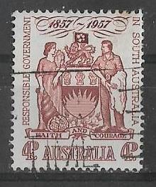 Австралия 1957 г.  100 - летие самоуправлению Южной Австралии, гаш.