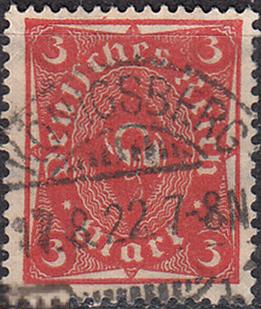 1922 Германия Веймар Республика Стандарт Почтовый рожок № 225 гаш. 2 евро