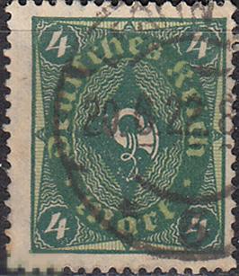 1921 Германия Веймарская республика Стандарт Почтовый рожок № 173 гаш 4.50 евро