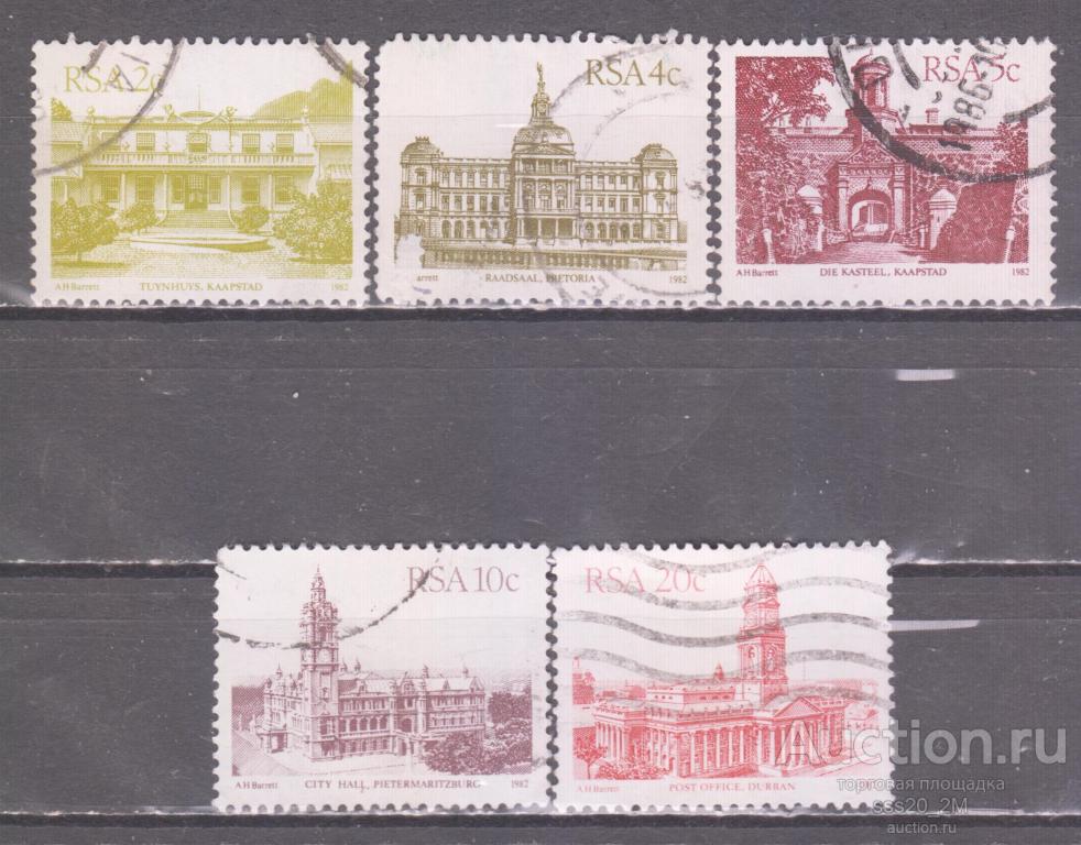 ЮАР 1982 города архитектура Mi602,604,605,610,612
