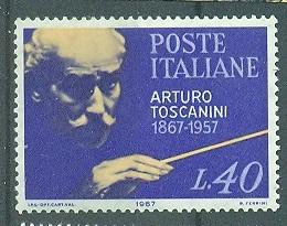Италия 1967 г. Артуро Тосканини (композитор) негашеная**