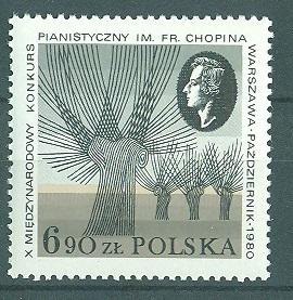 Польша 1980 г. Конкурс пианистов им. Шопена (композитор) негашеная**