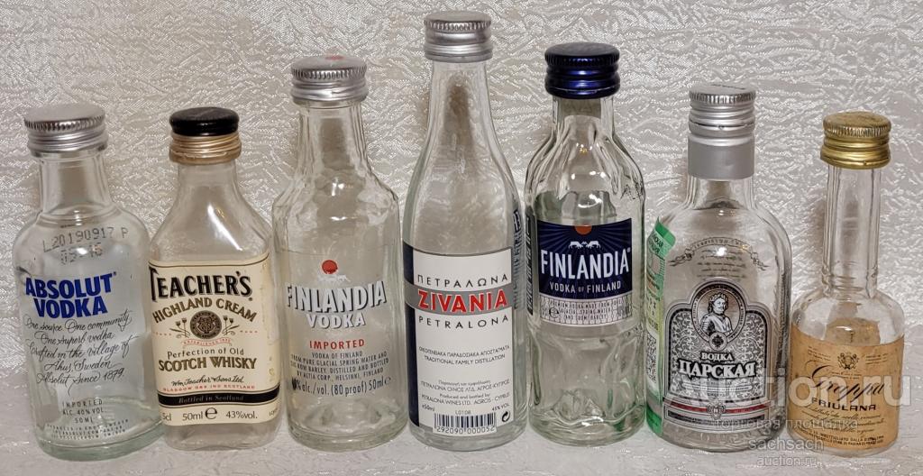 Мини бутылочки пустые алкоголь 7 шт. 0,05 L