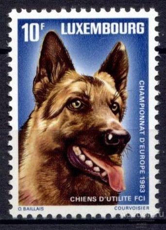 = Люксембург 1983 Фауна Животные Собаки Овчарка Чемпионат Европы служебных Собаки сер1мар** |F1-20|