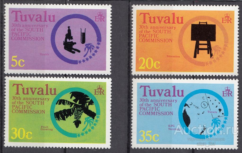Тувалу. 1977 год. Южно-Тихоокеанская комиссия. 4 марки. Серия