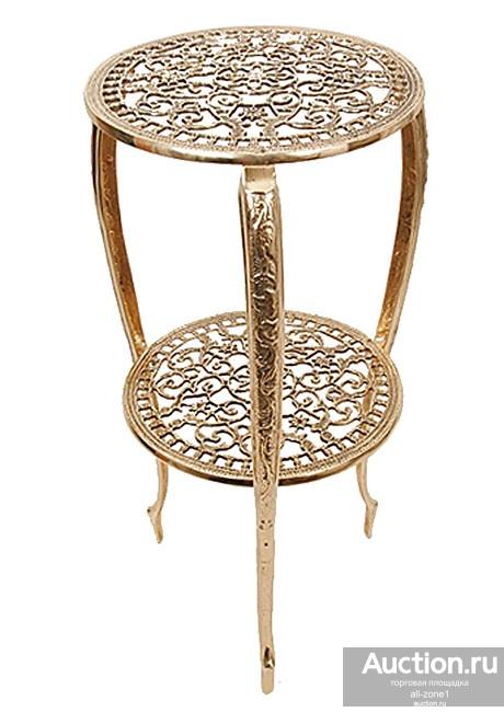 Столик интерьерный бронзовый на 3-х ножках BP-22104-D