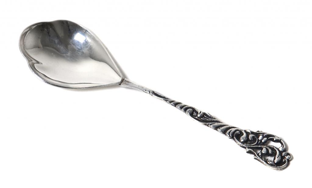 Серебряная сервировочная ложка. Швеция, 1947 год.