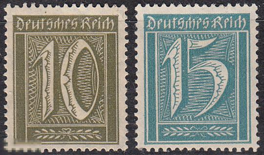 1921 Германия Веймарская республика Стандарт Цифры № 159 - 160 чистые (*) 0.30 евро