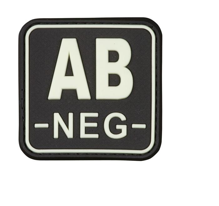 Патч 3D blood group patch 50x50 black/glow AB neg -