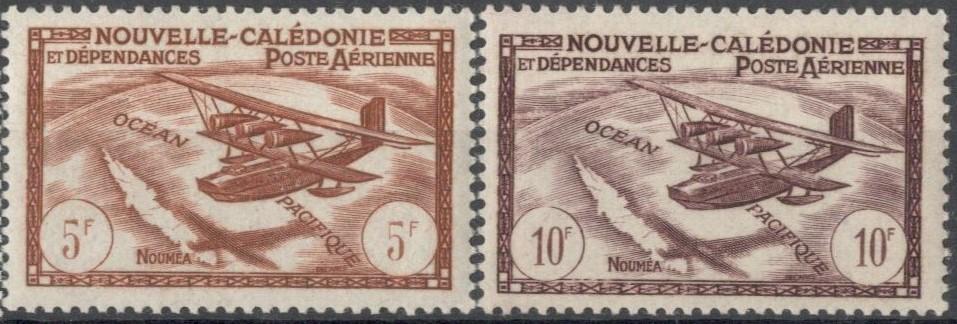 Новая Каледония, 1943, № 291,293, € 1,5 ,MNH, авиа, стандарты, самолеты