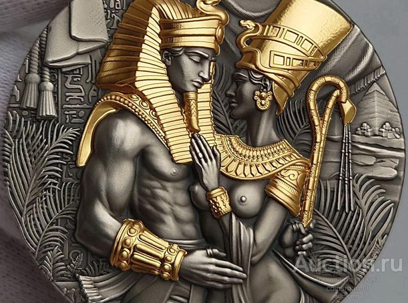 Камерун 2023 2000 франков "АМЕНХОТЕП И НЕФЕРТИТИ " (Amenhotep & Nefertiti) 2 унц. Серебро Антика
