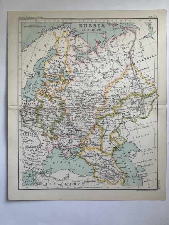 Карта Россия в Европе. Санкт-Петербург. Москва. 1900-е гг.