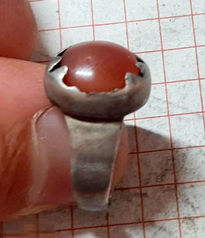 Перстень старинный сердолик 18-19 век. Серебро. 