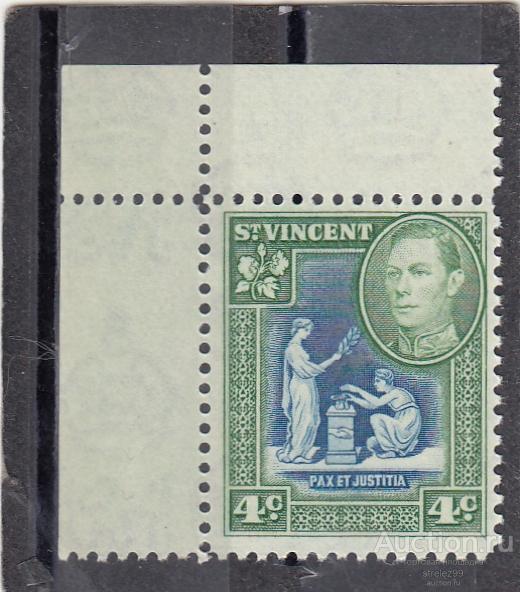 ST. VINCENT  ВИНСЕНТ   Георг VI  Юстиция  № 144 1949 Угол  Сост** MNH
