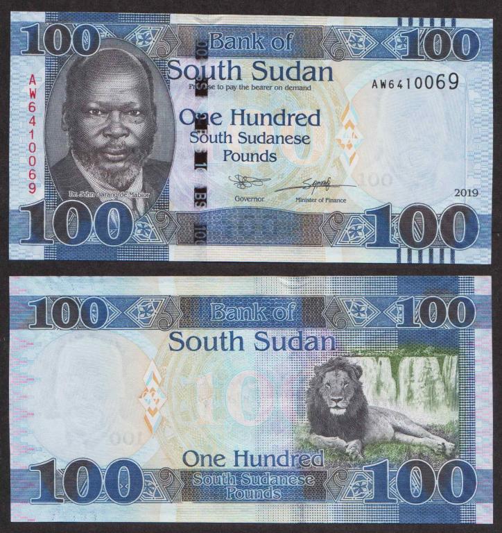 Южный Судан 100 Фунтов 2019 P15 UNC (ПРЕСС)