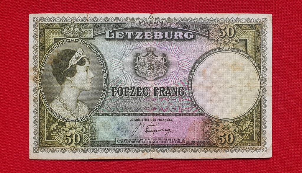 50 франков "Letzeburg" BWC, 1944 г, вел герцогство Люксембург союзная оккупация