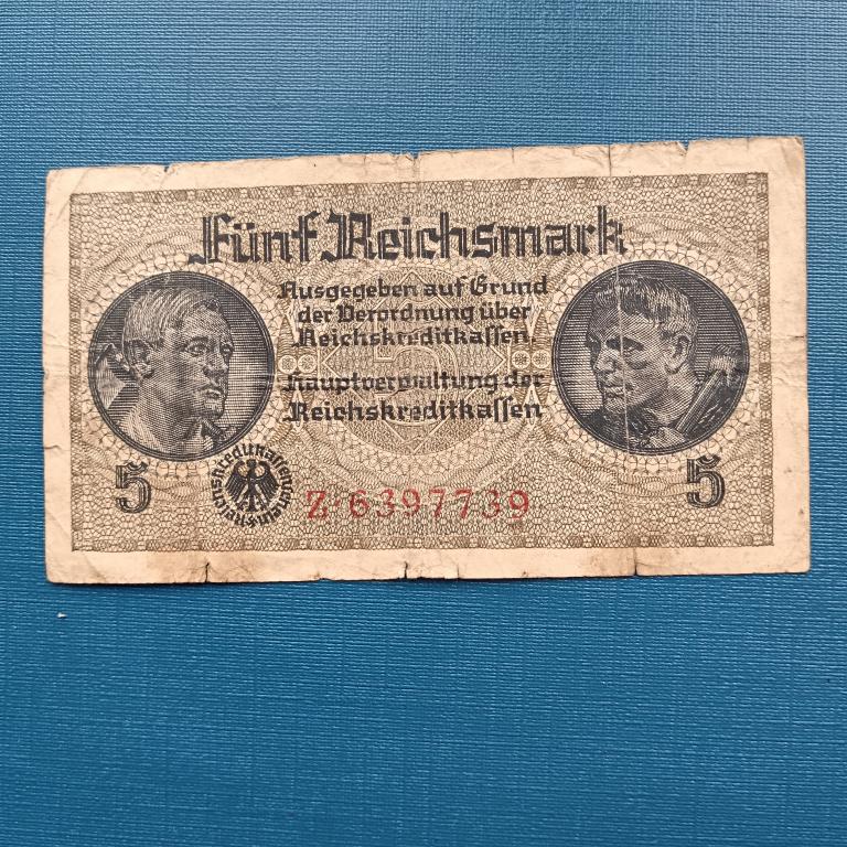 Германия 5 марок 1944 год  лот 43