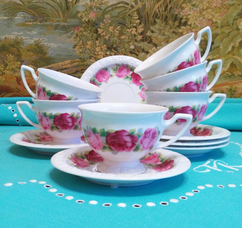 Чайно-кофейные пары "Сecilie" из коллекции "Classic Rose Collection". "Rosenthal" ("Розенталь").