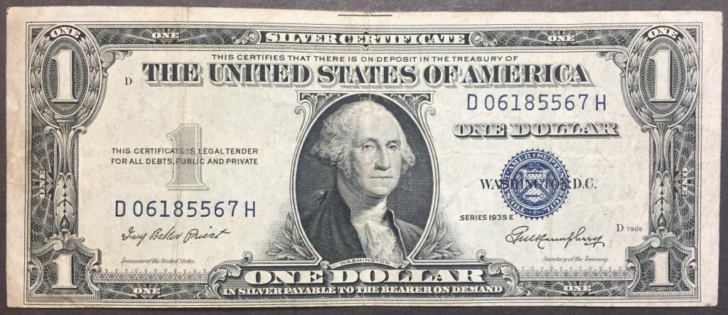 1 доллар 1935 год  D 06185567 H США