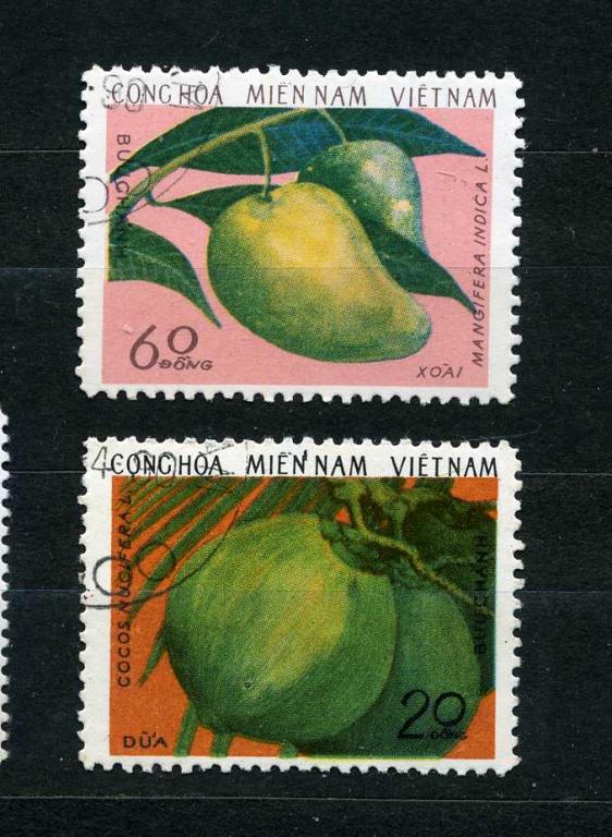 Вьетнам. Тропические фрукты. Манго и кокос. 1976. гаш