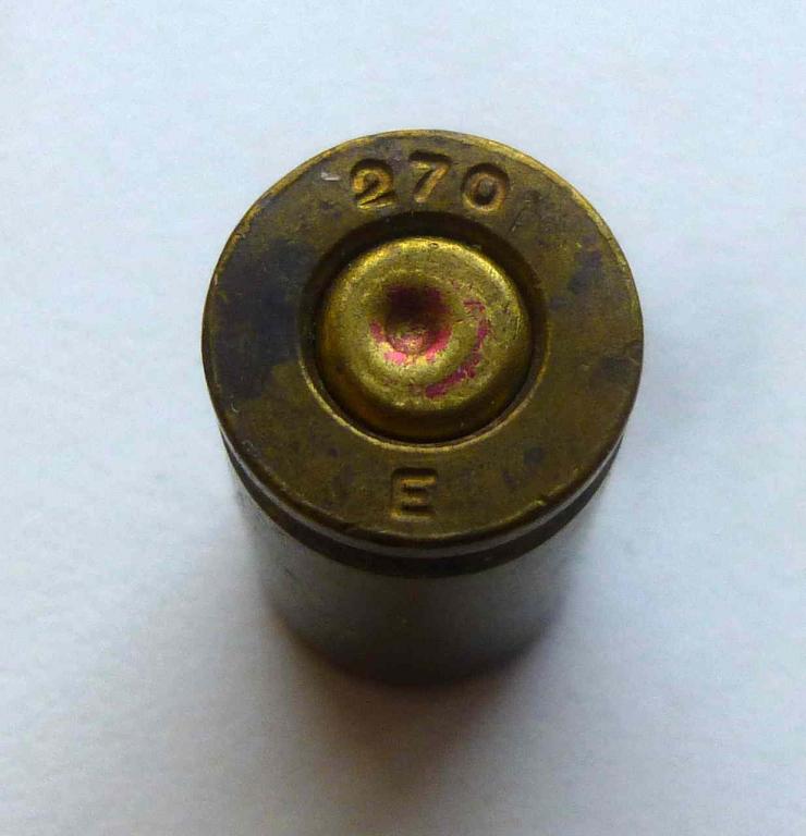 (Г-134-8) Гильза ПМ ранняя латунь маркировка 270 Е (1954) идеальная геометрия