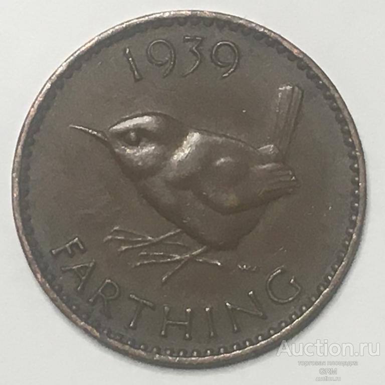 Великобритания 1 фартинг 1939 год Король Георг VI