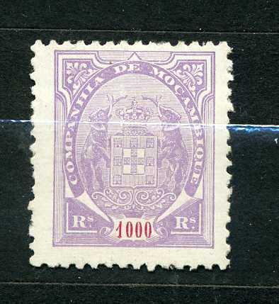 Португальский Мозамбик. Фауна. Слон. Герб корона. 1 марка. 1895.*