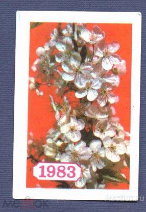 календарик  1983  год   цветы  №   6182