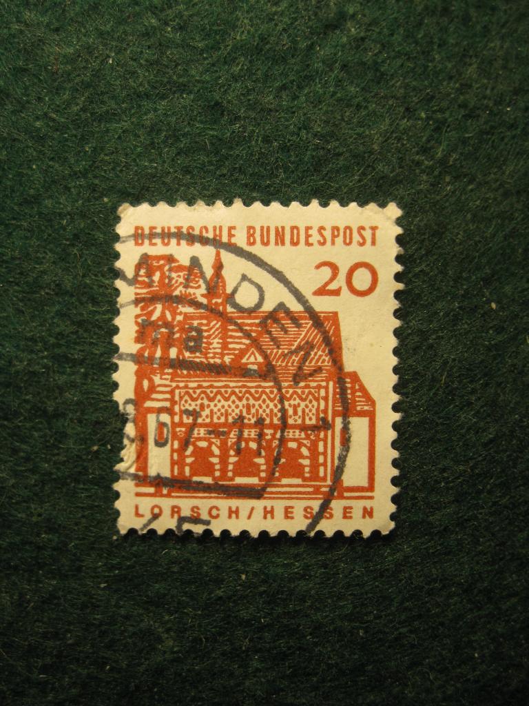 Лорш, Гессен, архитектура, ФРГ, Германия 1964 год, марка стандарт гашеная (4.24)