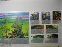 Танзания - Ящеры.Крокодилы.Рептилии.Фауна. 1994.Блок+7 марок.Полная серия MNH !